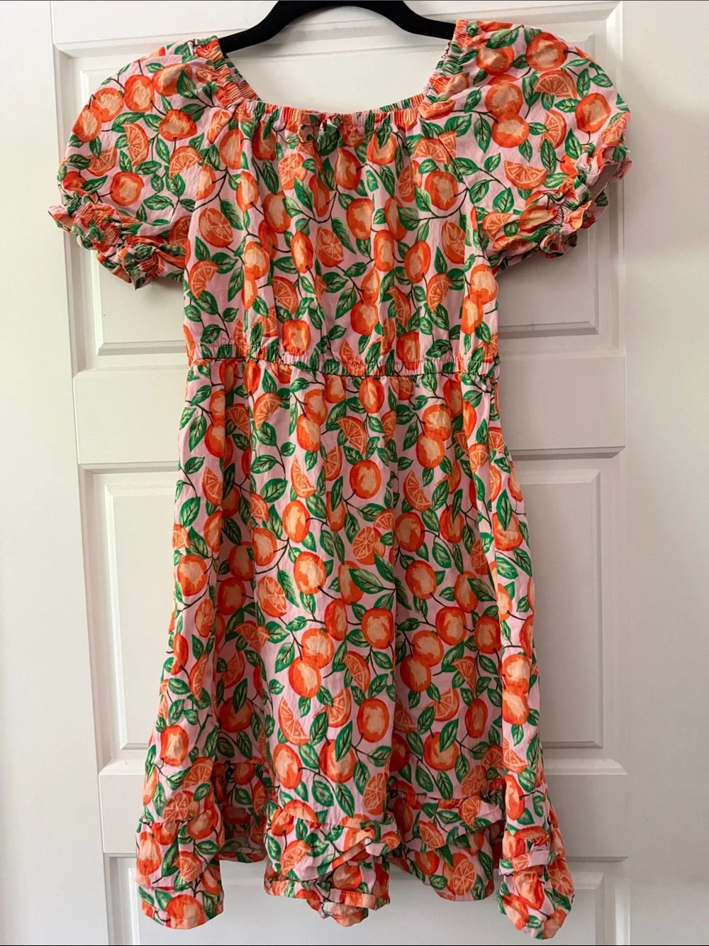 orange peasant dress Puff Sleeve Knee-Length | LA-Made 38 inches Benefis Costume Company Copper Romantic